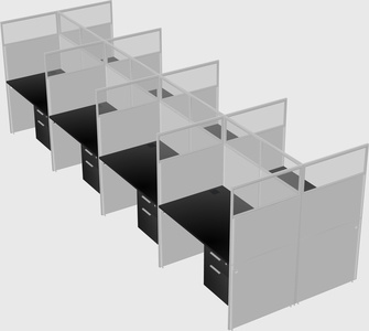 Shared rectangular cubicle