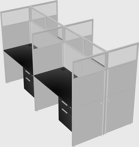 Shared rectangular cubicle