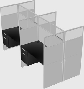 Shared rectangular cubicle
