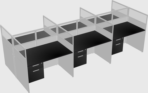 Shared rectangular cubicle