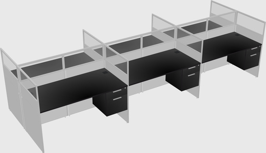 Shared rectangular cubicle