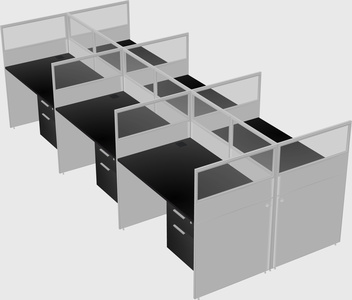 Shared rectangular cubicle