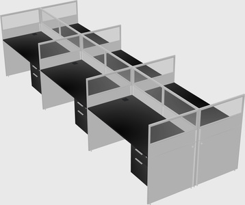 Shared rectangular cubicle