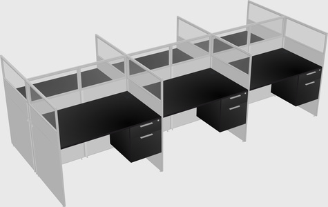 Shared rectangular cubicle