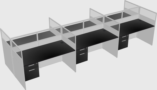 Shared rectangular cubicle