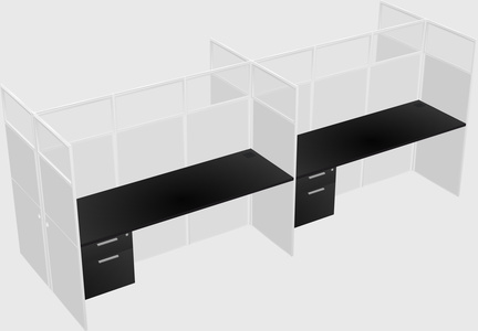 Shared rectangular cubicle