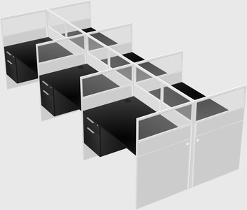 Shared rectangular cubicle