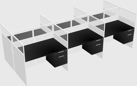 Shared rectangular cubicle