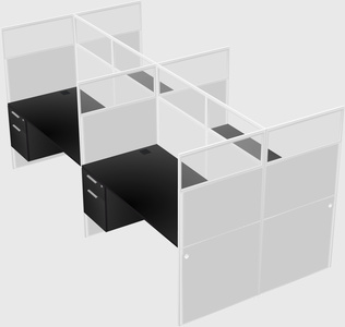 Shared rectangular cubicle
