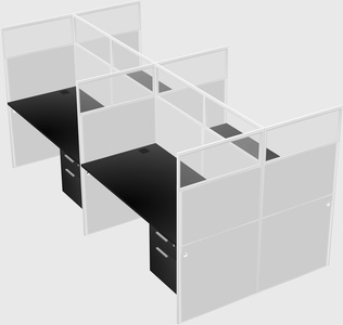 Shared rectangular cubicle