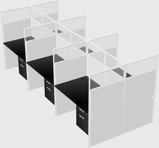 Shared rectangular cubicle