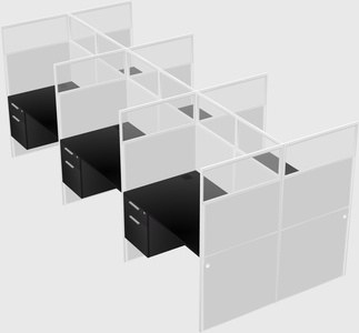 Shared rectangular cubicle