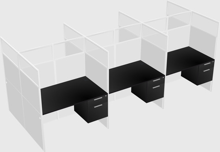 Shared rectangular cubicle