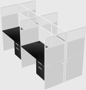Shared rectangular cubicle