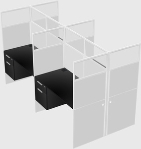 Shared rectangular cubicle
