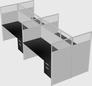 Shared rectangular cubicle