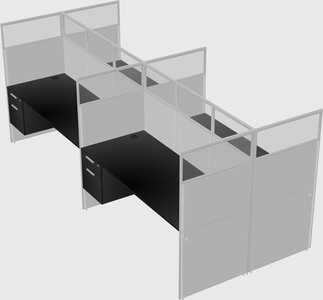 Shared rectangular cubicle