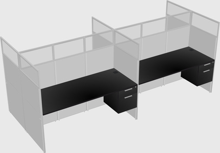 Shared rectangular cubicle