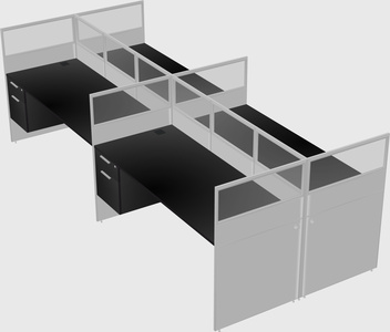 Shared rectangular cubicle