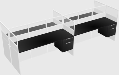 Shared rectangular cubicle