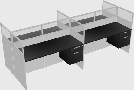 Shared rectangular cubicle