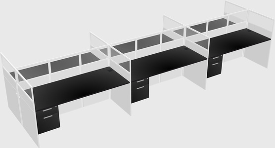 Shared rectangular cubicle
