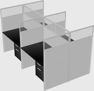 Shared rectangular cubicle