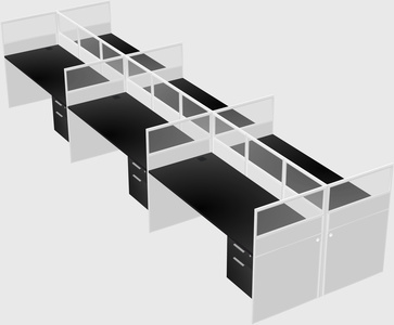 Shared rectangular cubicle