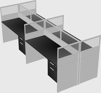 Shared rectangular cubicle