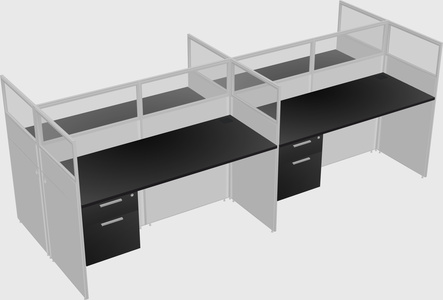 Shared rectangular cubicle