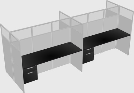 Shared rectangular cubicle