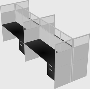 Shared rectangular cubicle
