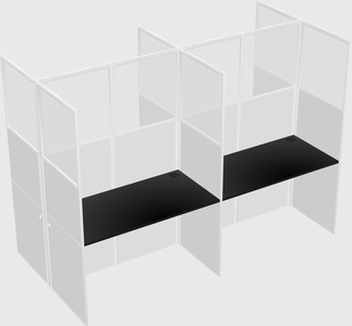 Shared rectangular cubicle