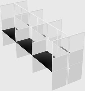 Shared rectangular cubicle