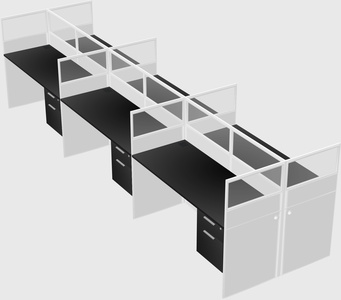 Shared rectangular cubicle