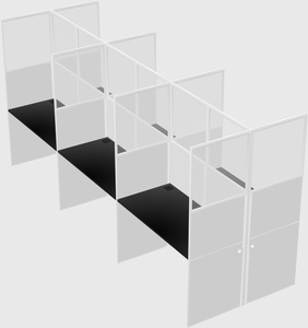 Shared rectangular cubicle