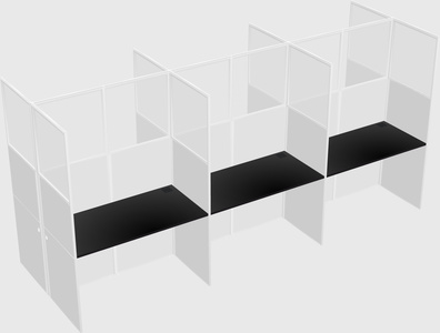 Shared rectangular cubicle