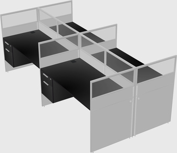 Shared rectangular cubicle