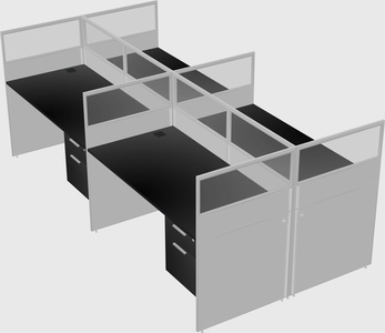 Shared rectangular cubicle