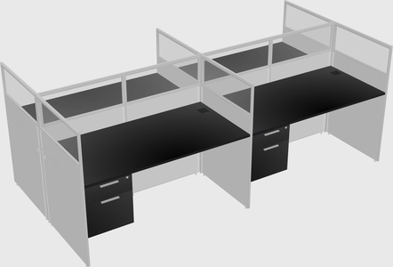 Shared rectangular cubicle