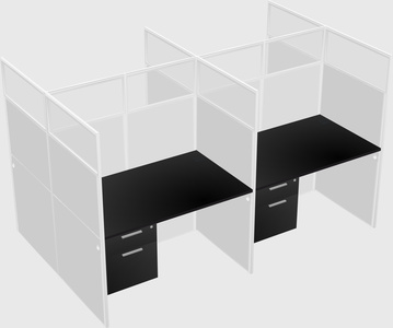 Shared rectangular cubicle