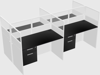 Shared rectangular cubicle