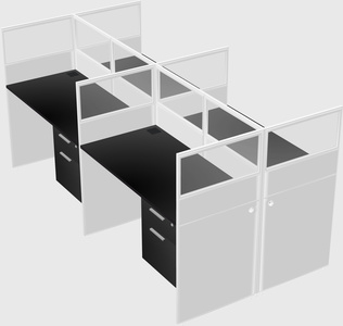 Shared rectangular cubicle