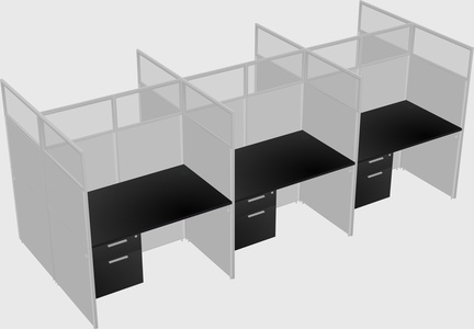 Shared rectangular cubicle