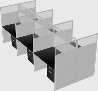 Shared rectangular cubicle