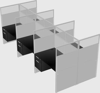 Shared rectangular cubicle