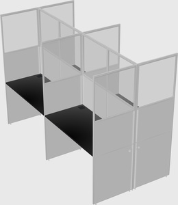 Shared rectangular cubicle