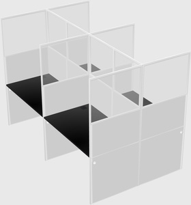 Shared rectangular cubicle