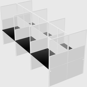 Shared rectangular cubicle