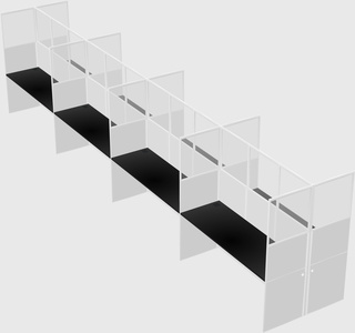 Shared rectangular cubicle